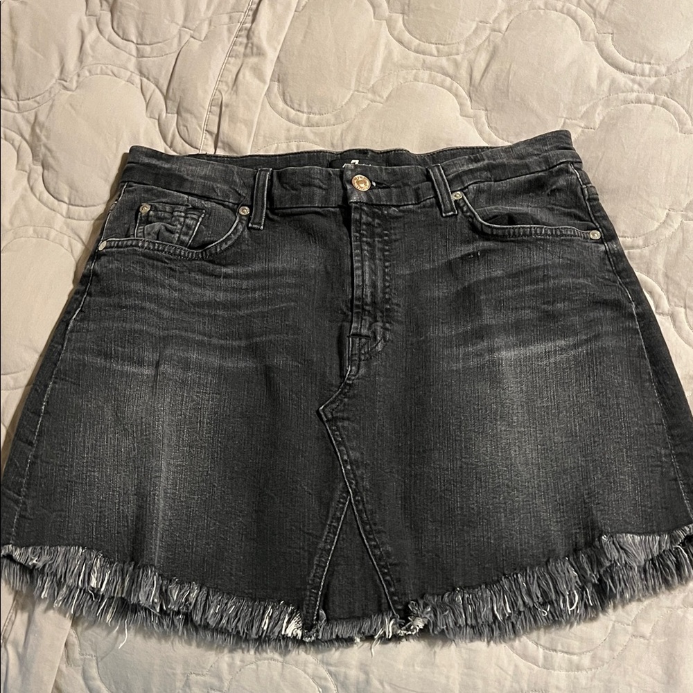 7 For All Mankind Charcoal Denim Skirt